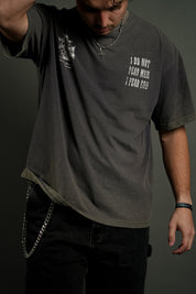 Fear No Man "Faded" Tee in Gray