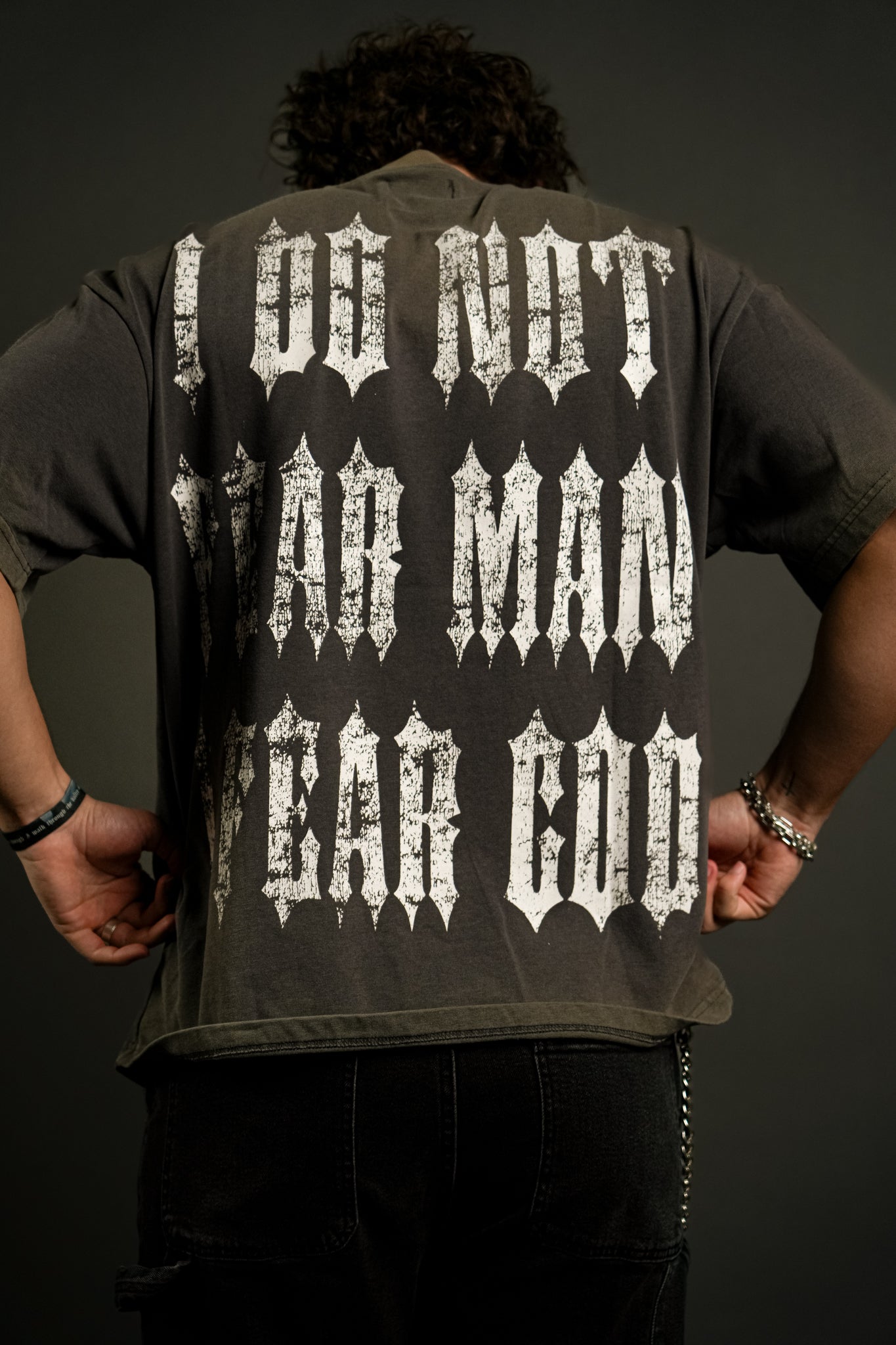 Fear No Man "Faded" Tee in Gray