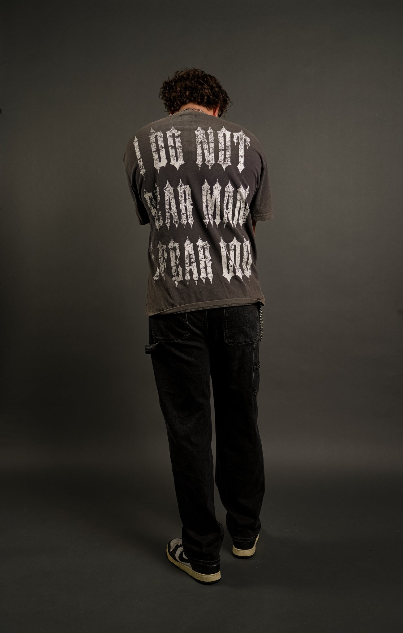 Fear No Man "Faded" Tee in Gray