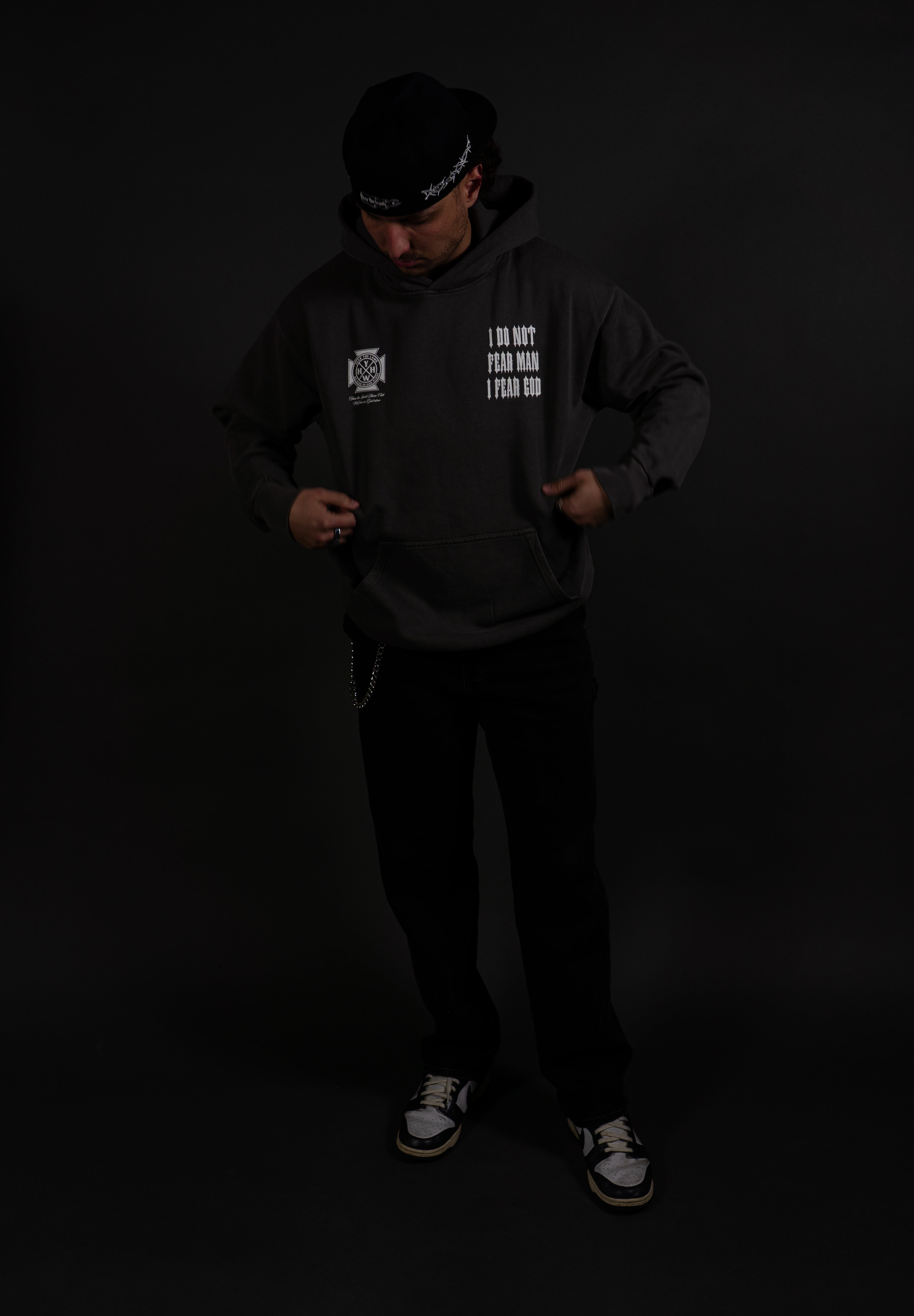 Fear No Man "Premium" Hoodie in Tornado Gray