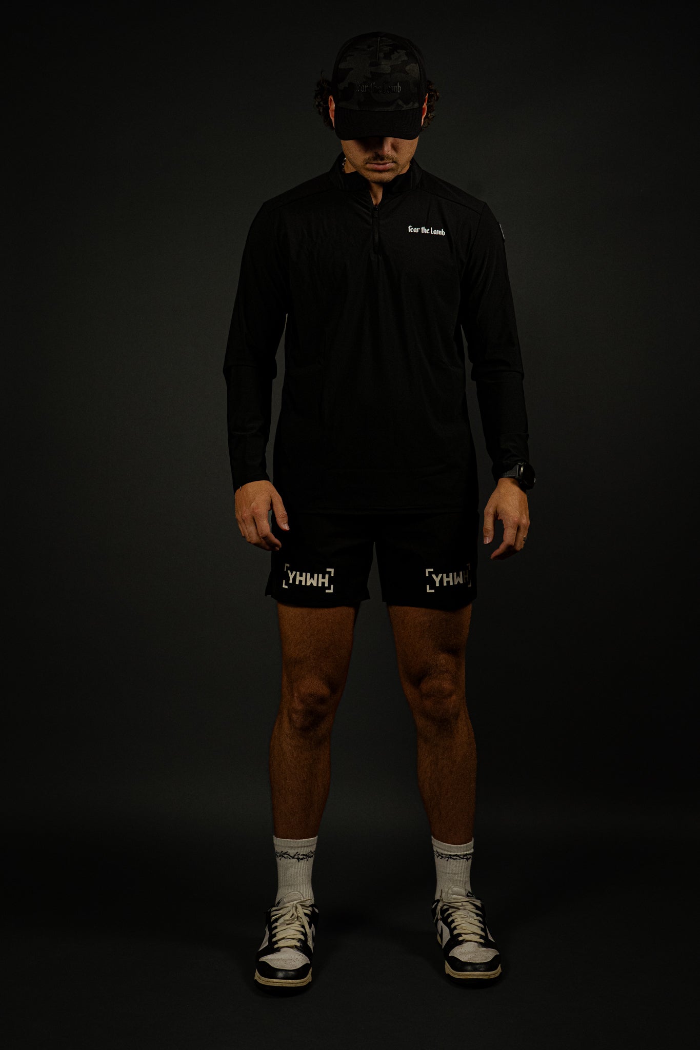 Fear the Lamb "Active" Quarter Zip in Black
