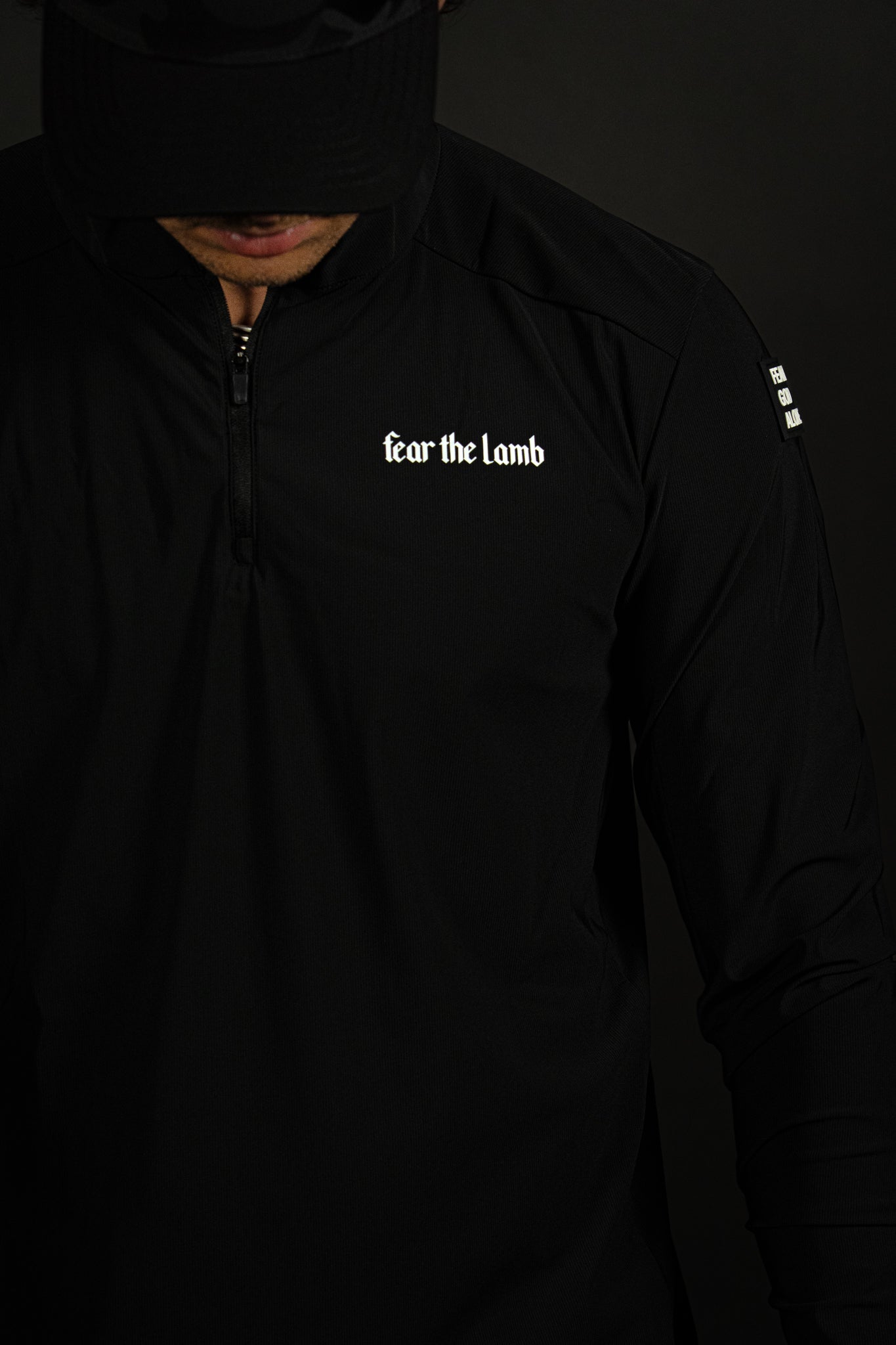 Fear the Lamb "Active" Quarter Zip in Black