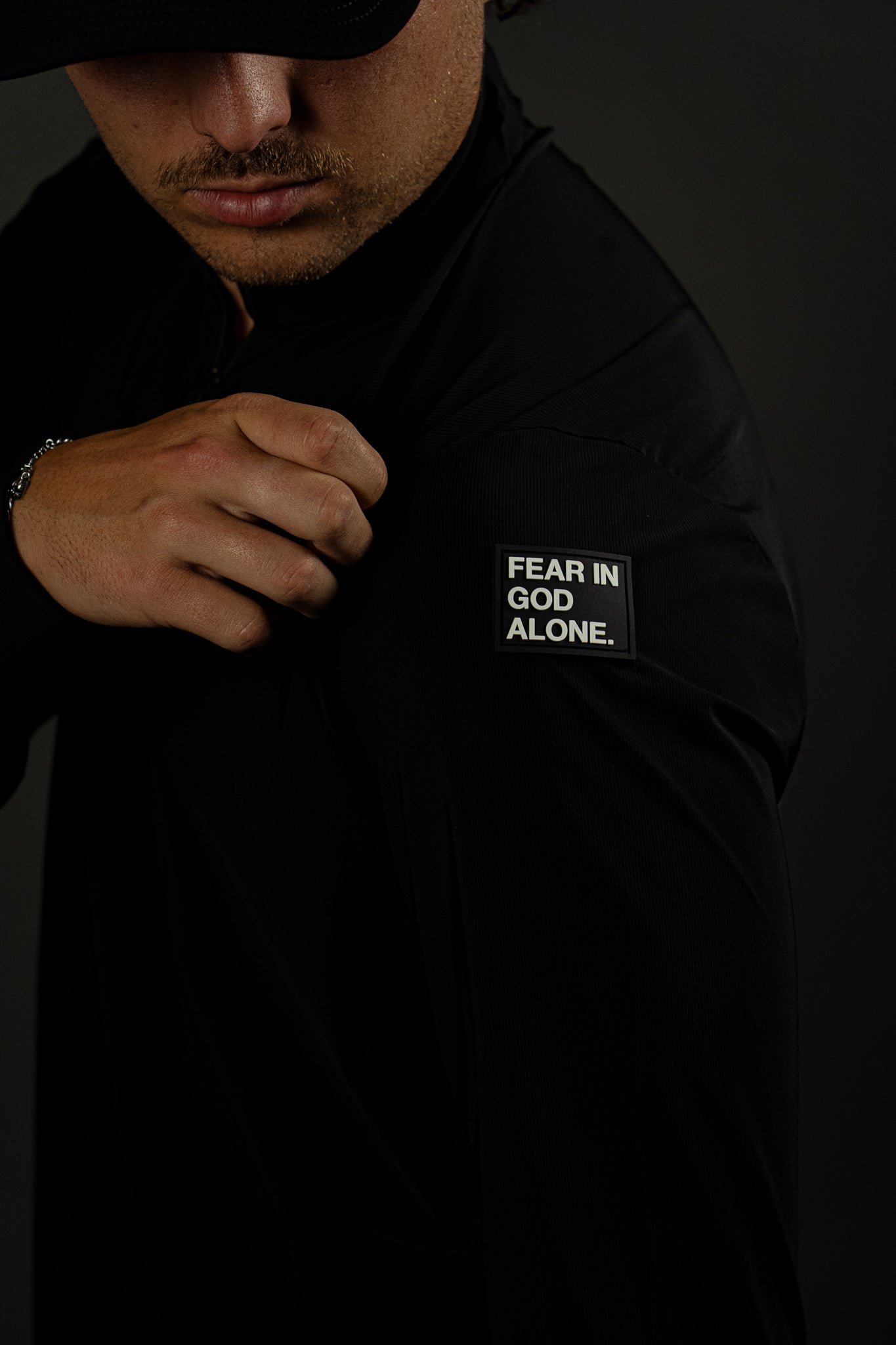 Fear the Lamb "Active" Quarter Zip in Black