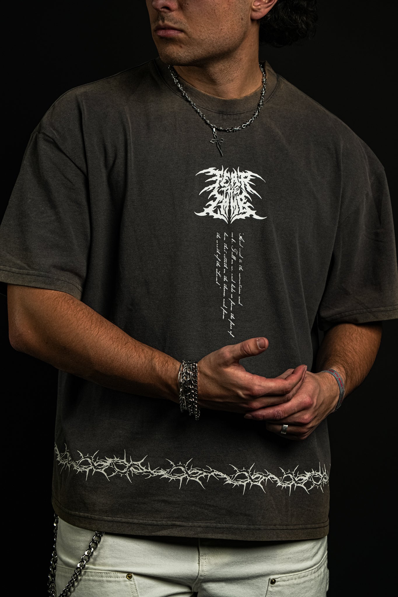 Fear the Lamb "Mid Length" Tee in Gray