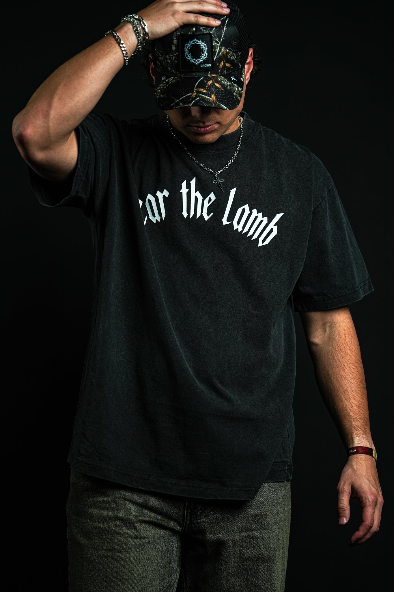 Fear the Lamb "Premium" Tee in Faded Black