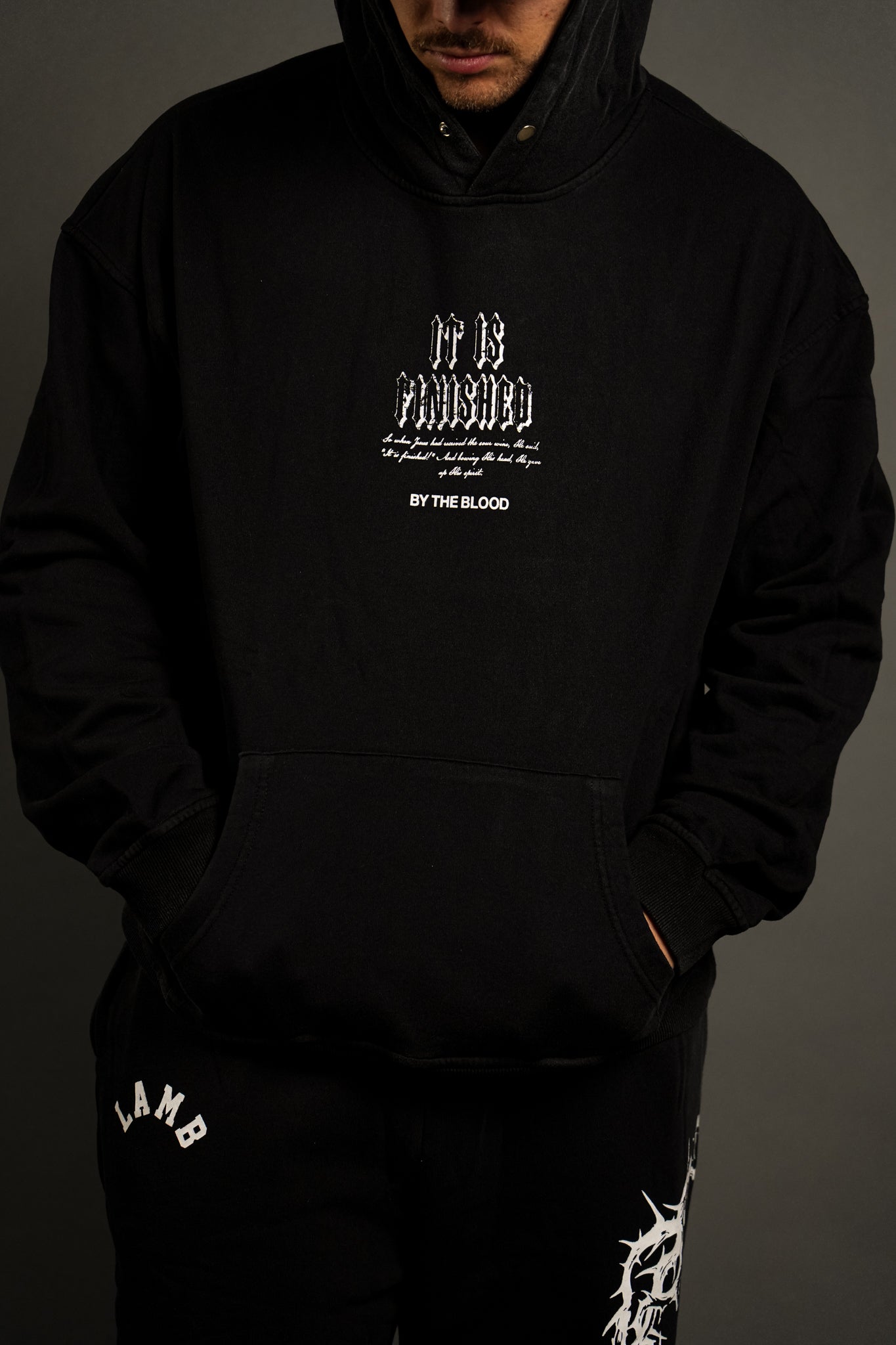 Finished "Faded" Hoodie in Black