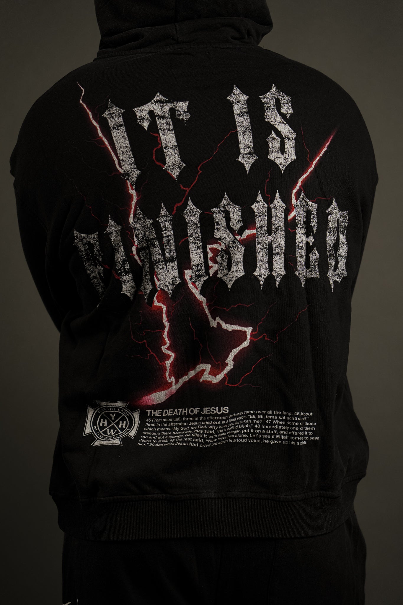 Finished "Faded" Hoodie in Black