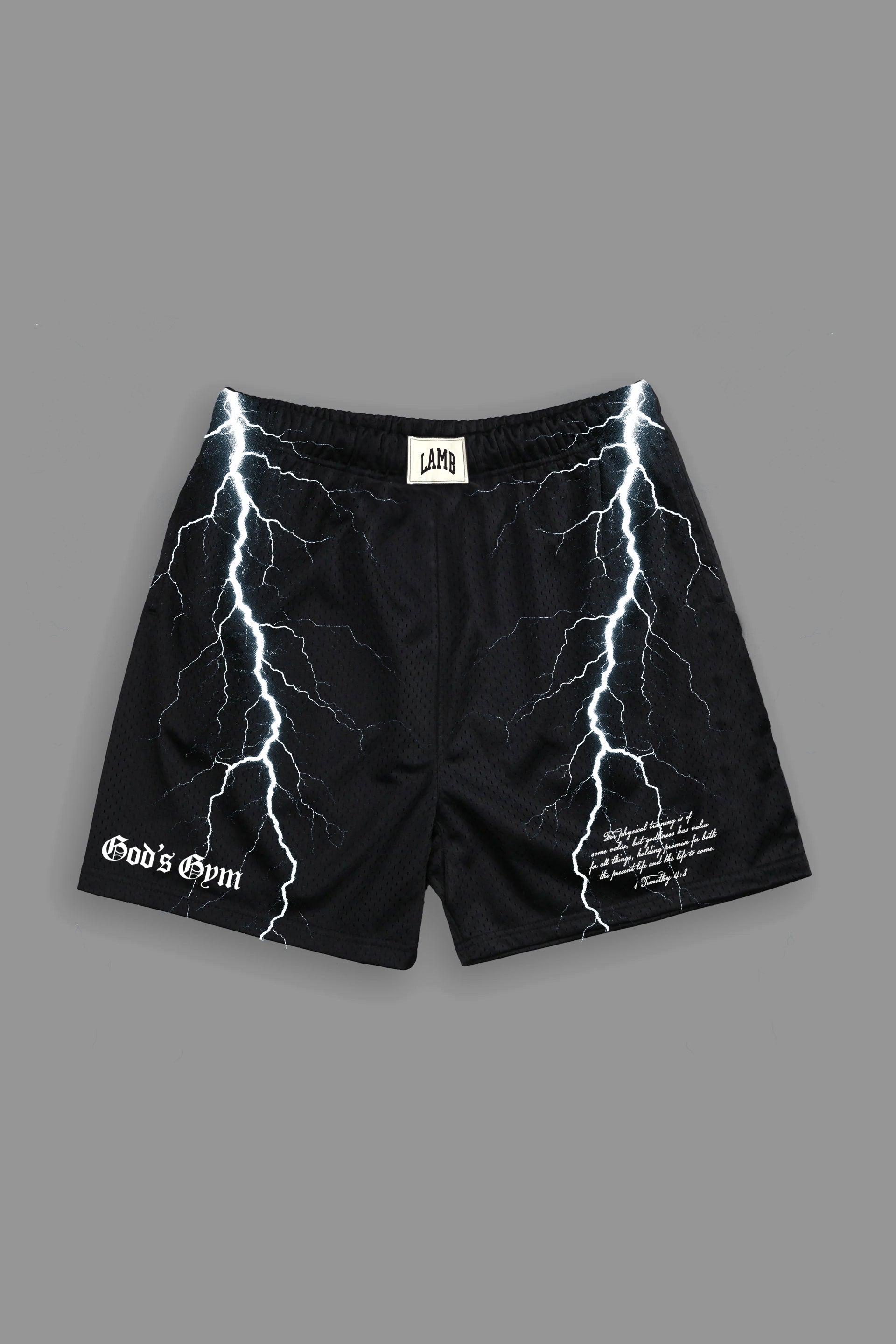 God's Gym "Patch" Mesh Shorts in Black