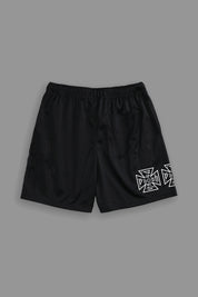 His Pain Our Gain "Patch" Mesh Shorts in Black