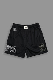 His Pain Our Gain "Patch" Mesh Shorts in Black