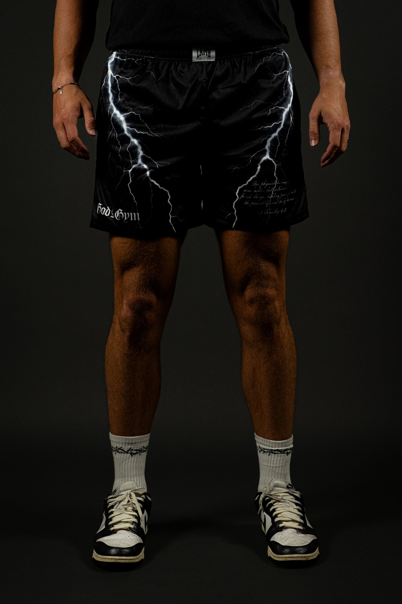God's Gym "Patch" Mesh Shorts in Black