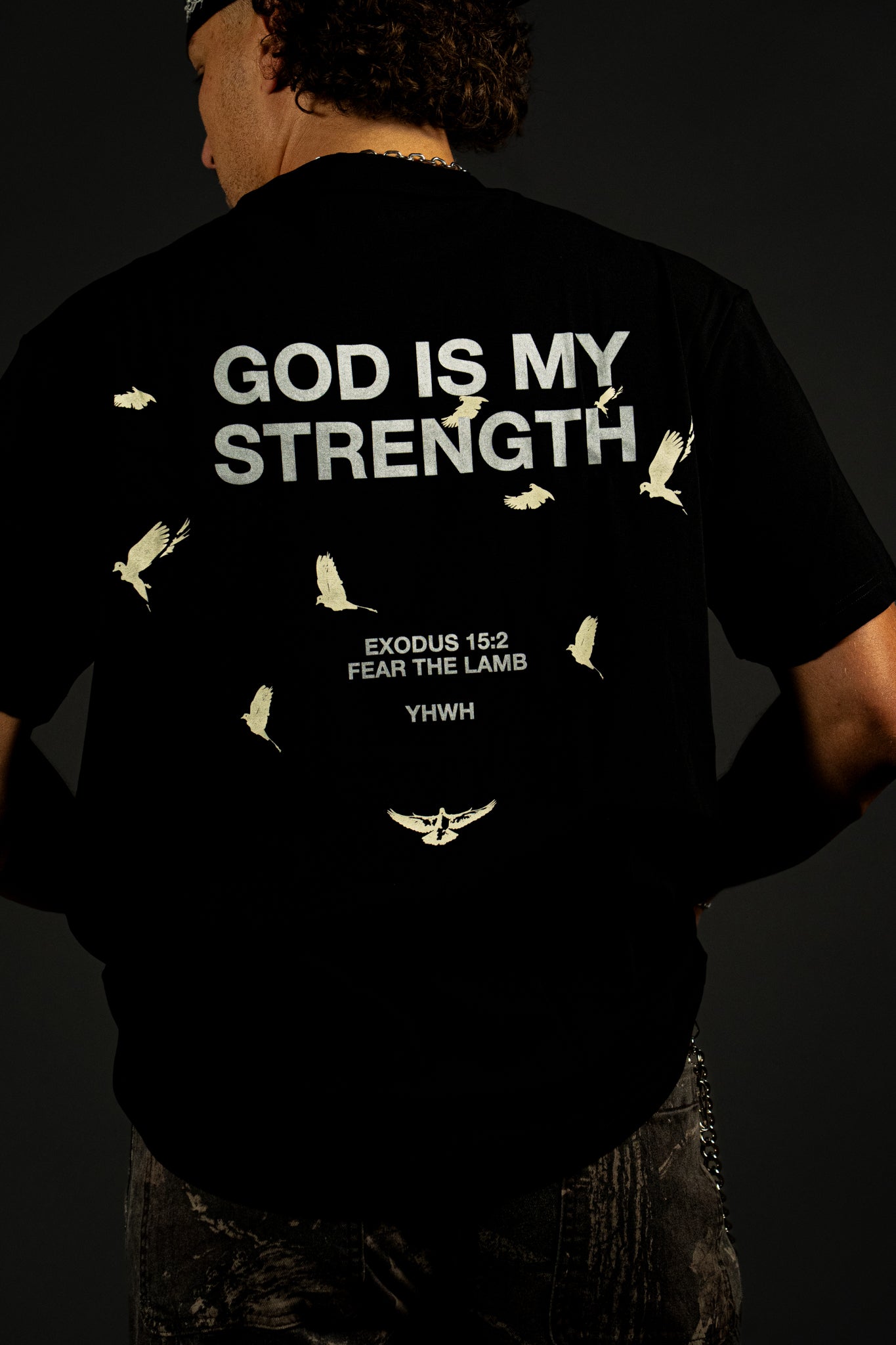 God is My Strength "Premium" Tee in Black