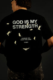 God is My Strength "Premium" Tee in Black