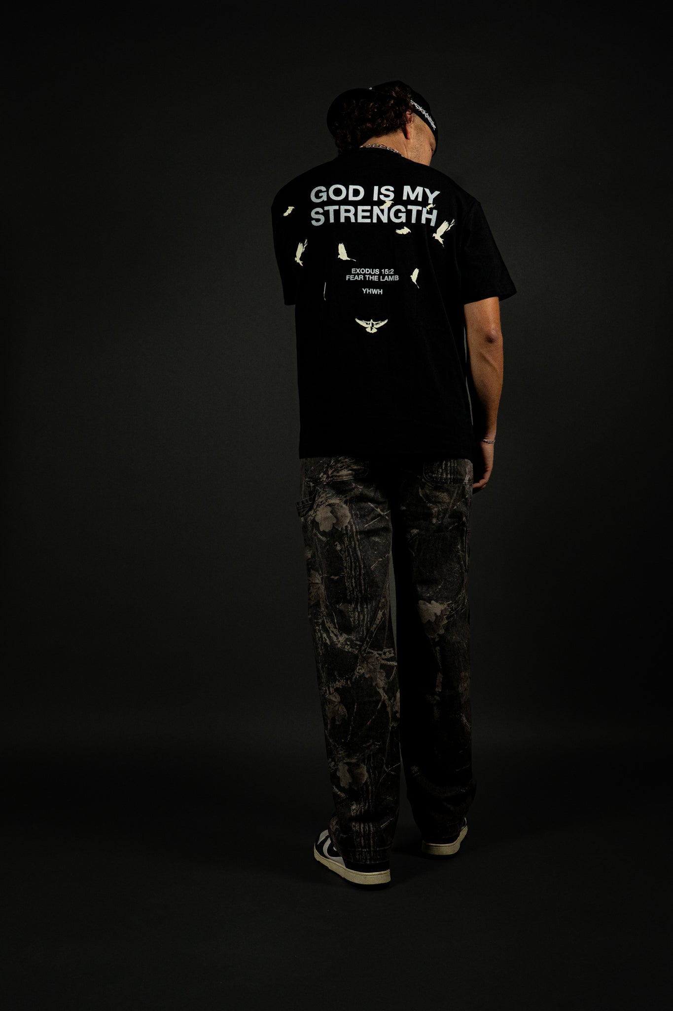 God is My Strength "Premium" Tee in Black