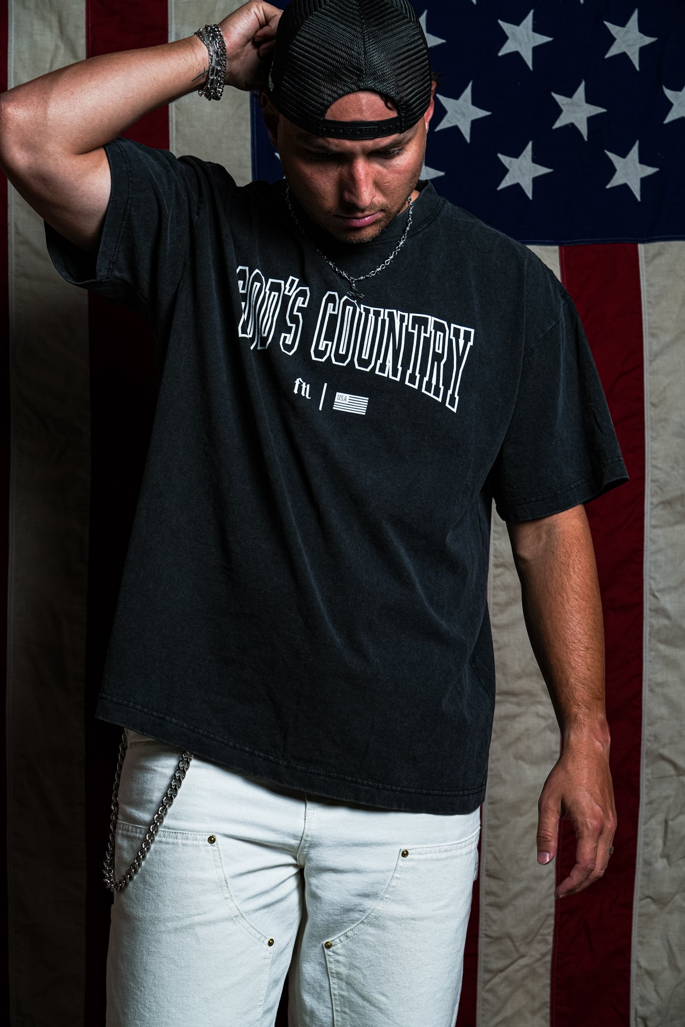 God's Country "PREMIUM" Tee in Vintage Grey