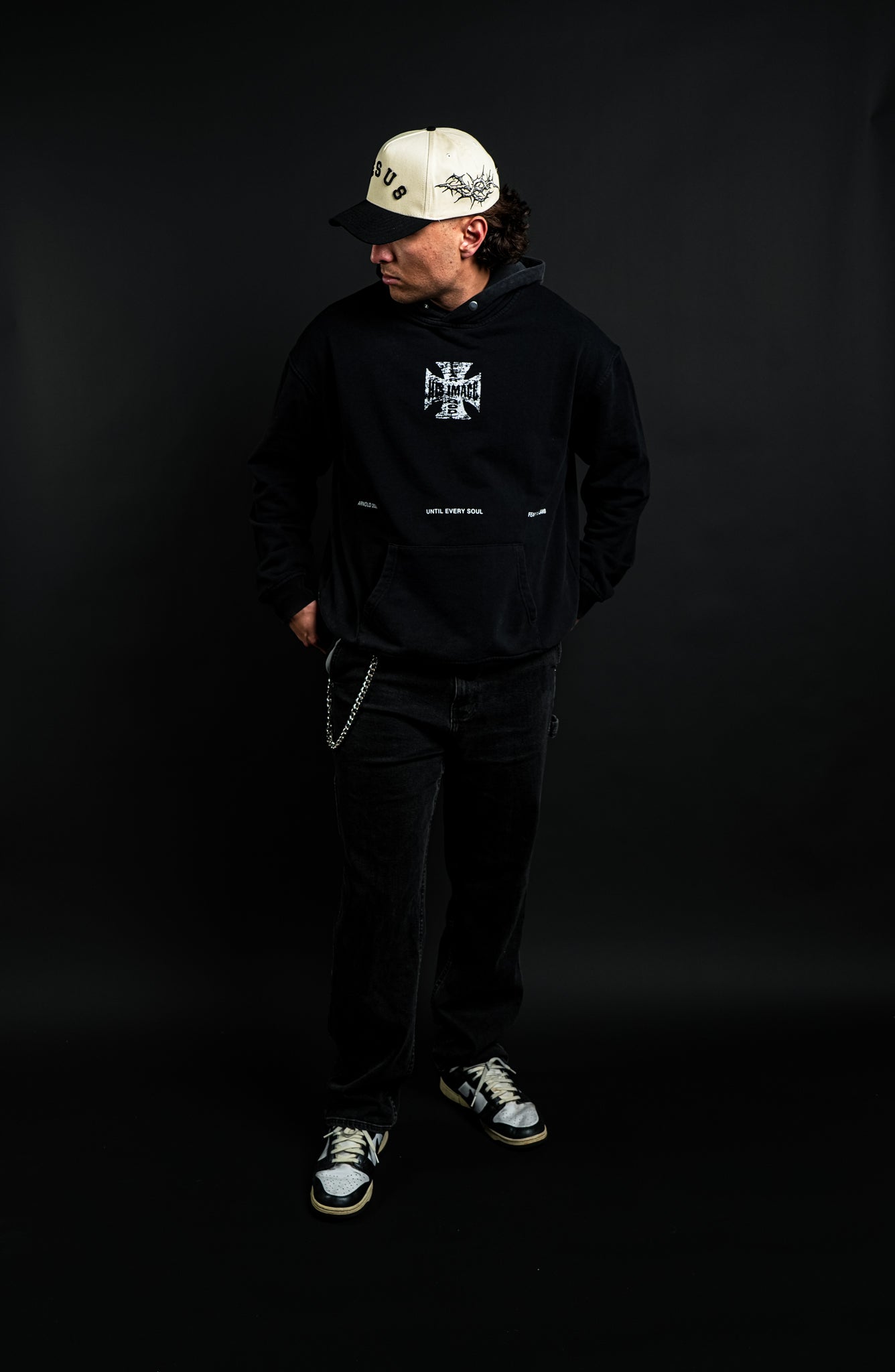 His Image "Faded" Hoodie in Black - Arnold 2026