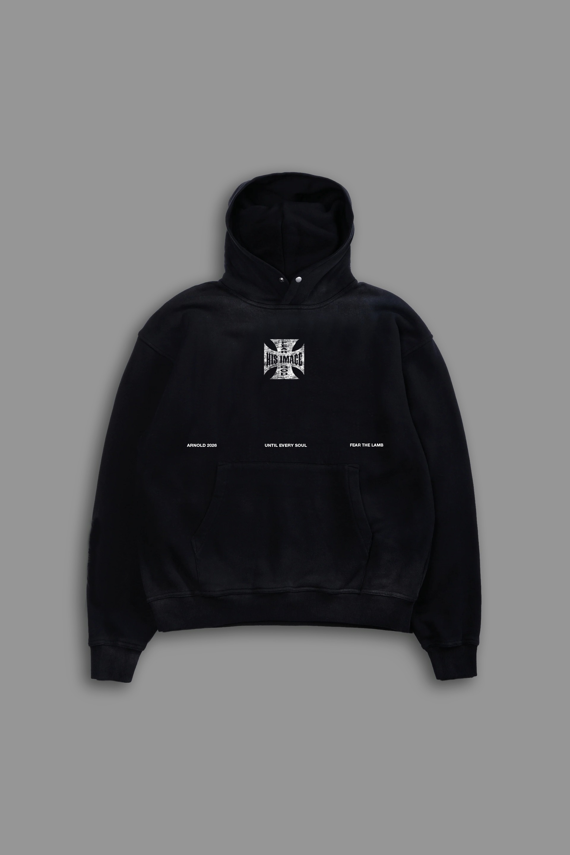 His Image "Faded" Hoodie in Black - Arnold 2026