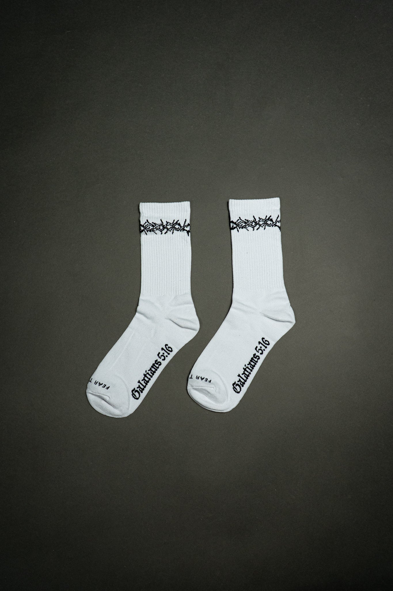Crown of Thorns Classic Socks in White