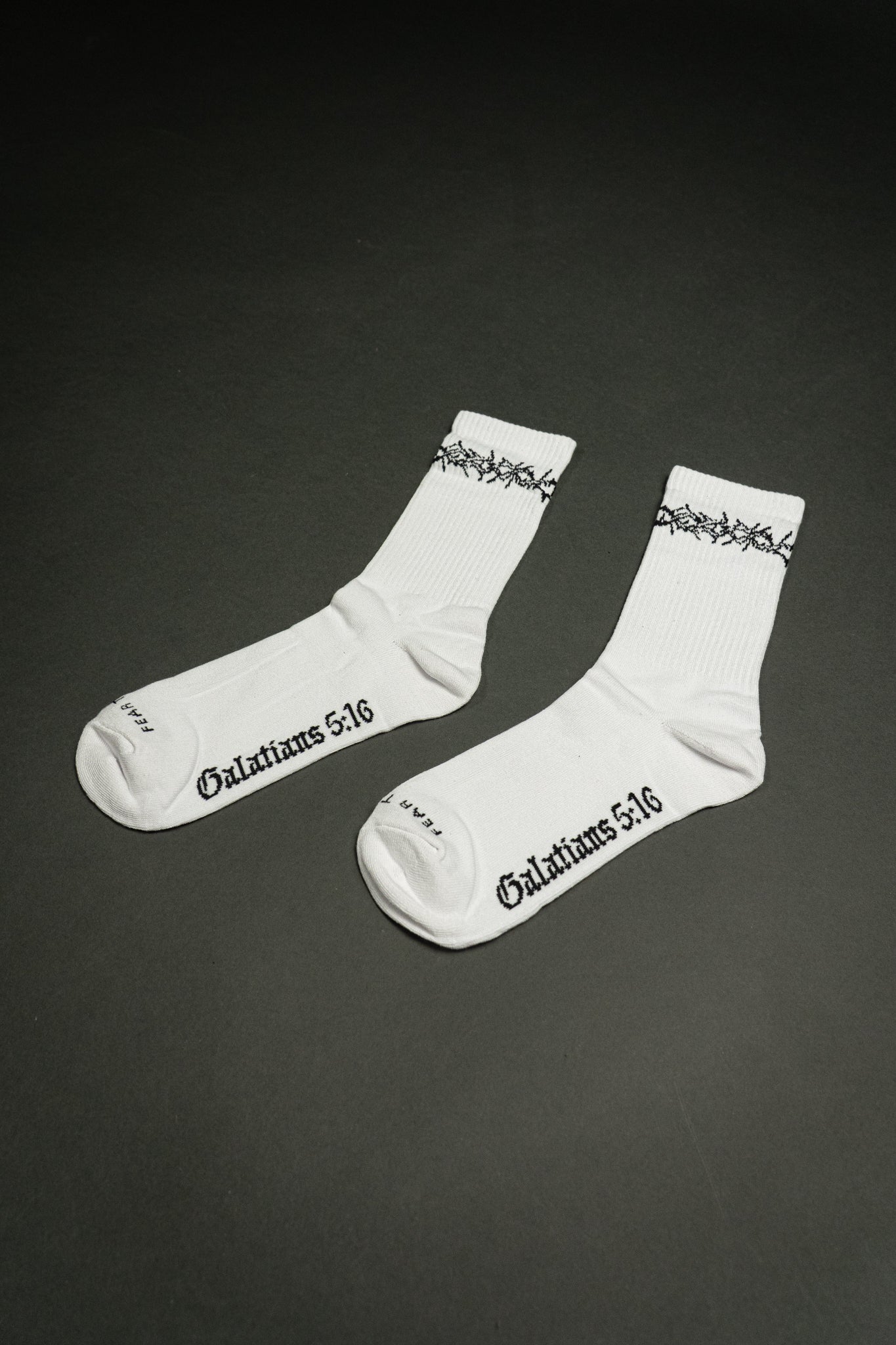Crown of Thorns Classic Socks in White