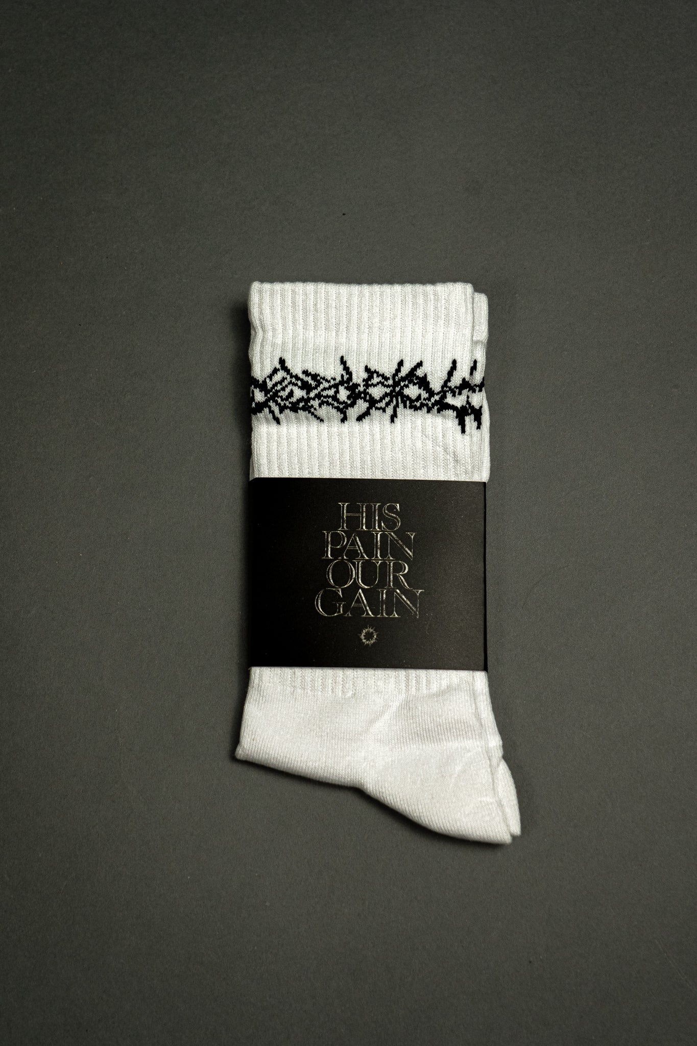 Crown of Thorns Classic Socks in White