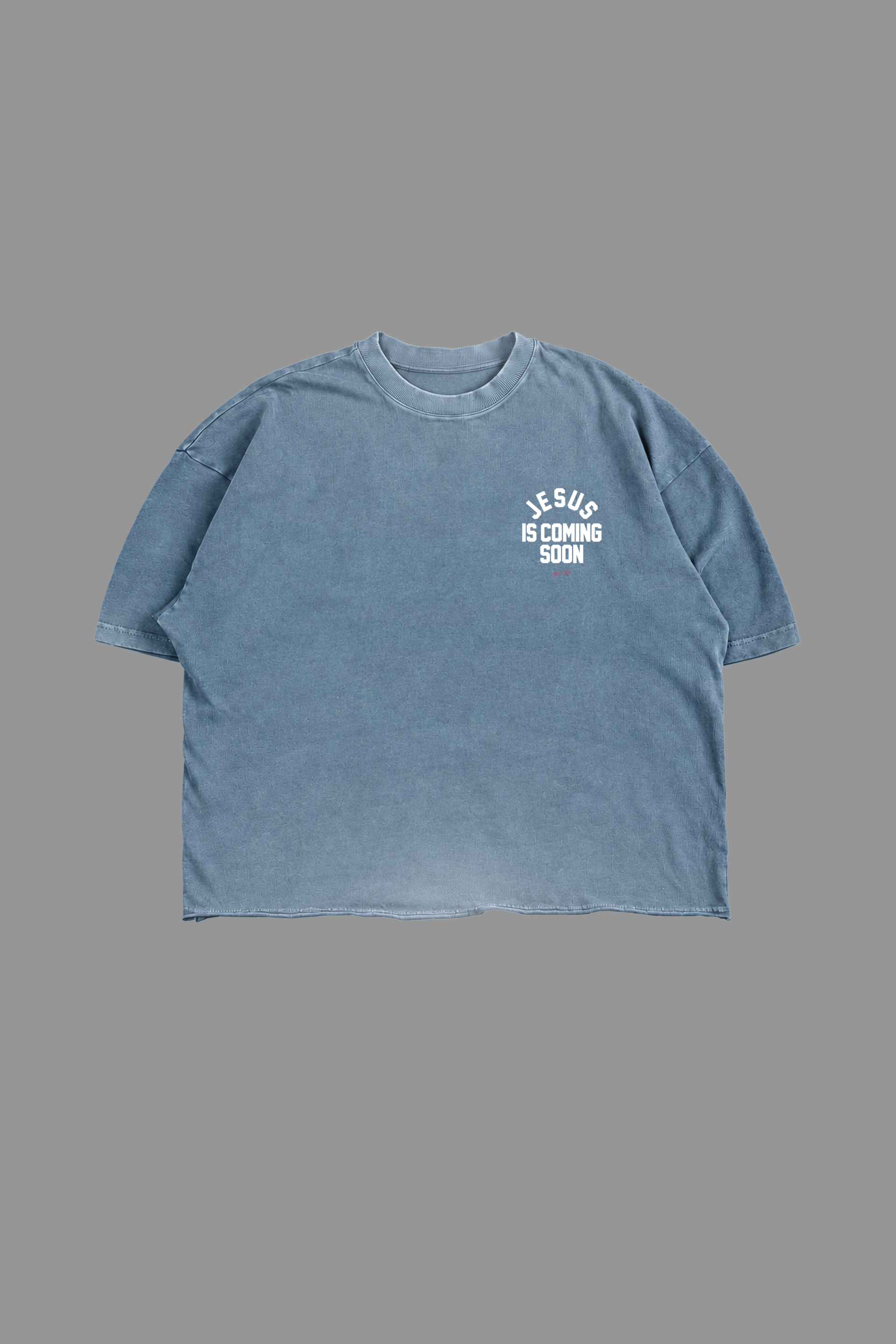 Jesus is Coming "Rend Cut" Tee in Blue