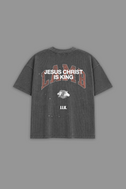 Jesus is King “Waffle” Tee in Grey