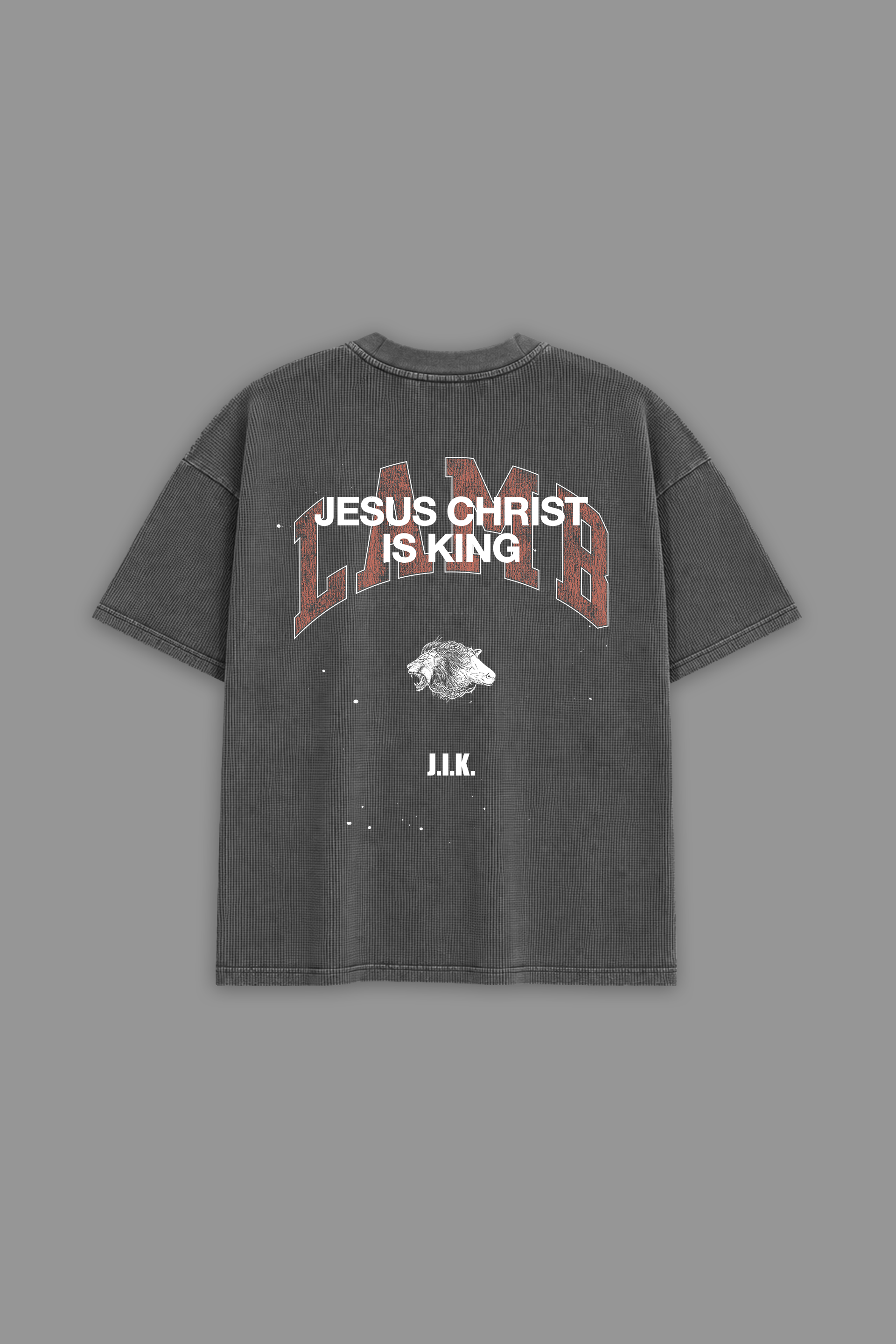 Jesus is King “Waffle” Tee in Grey