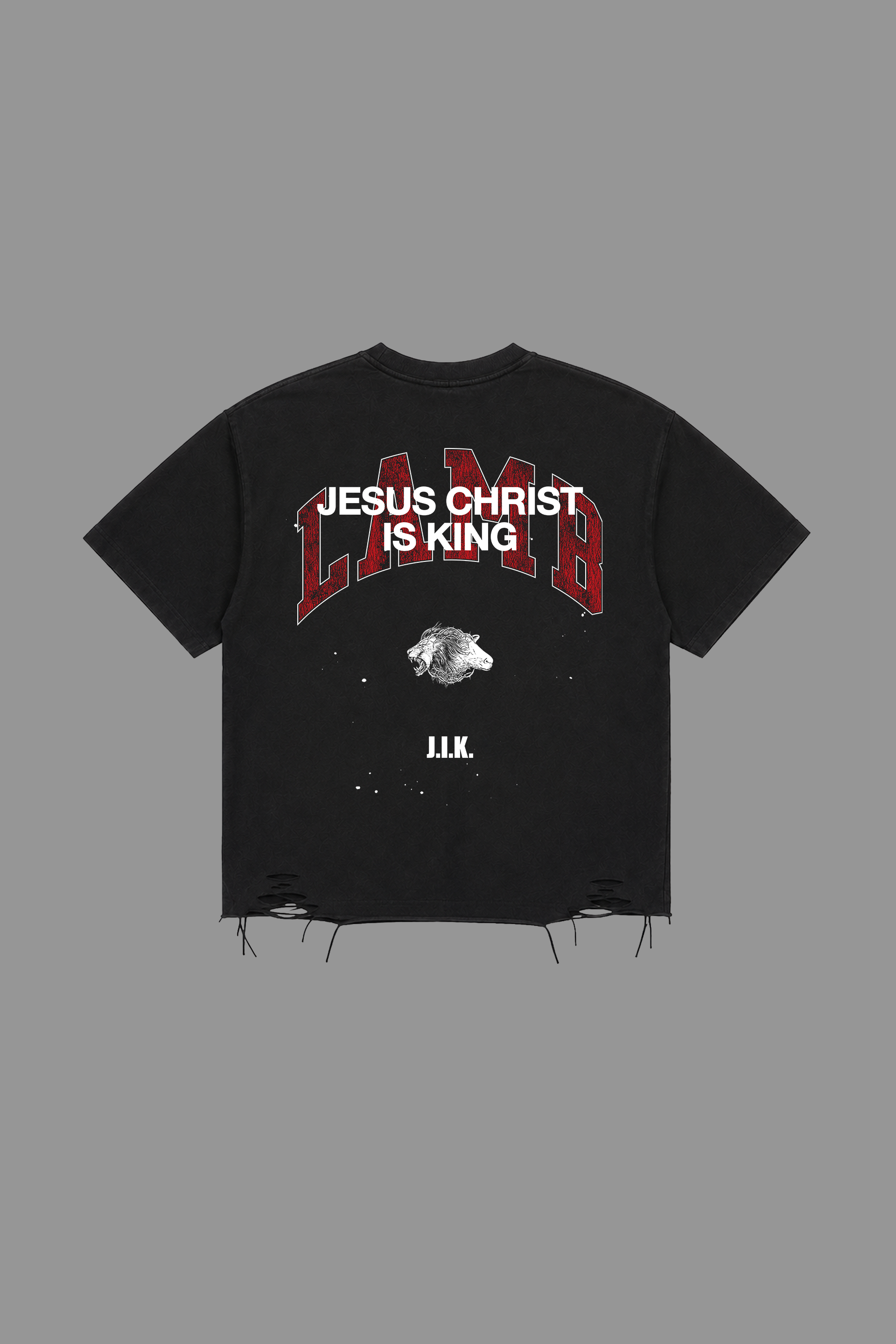 Jesus is King “Rend Cut” Tee in Vintage Black