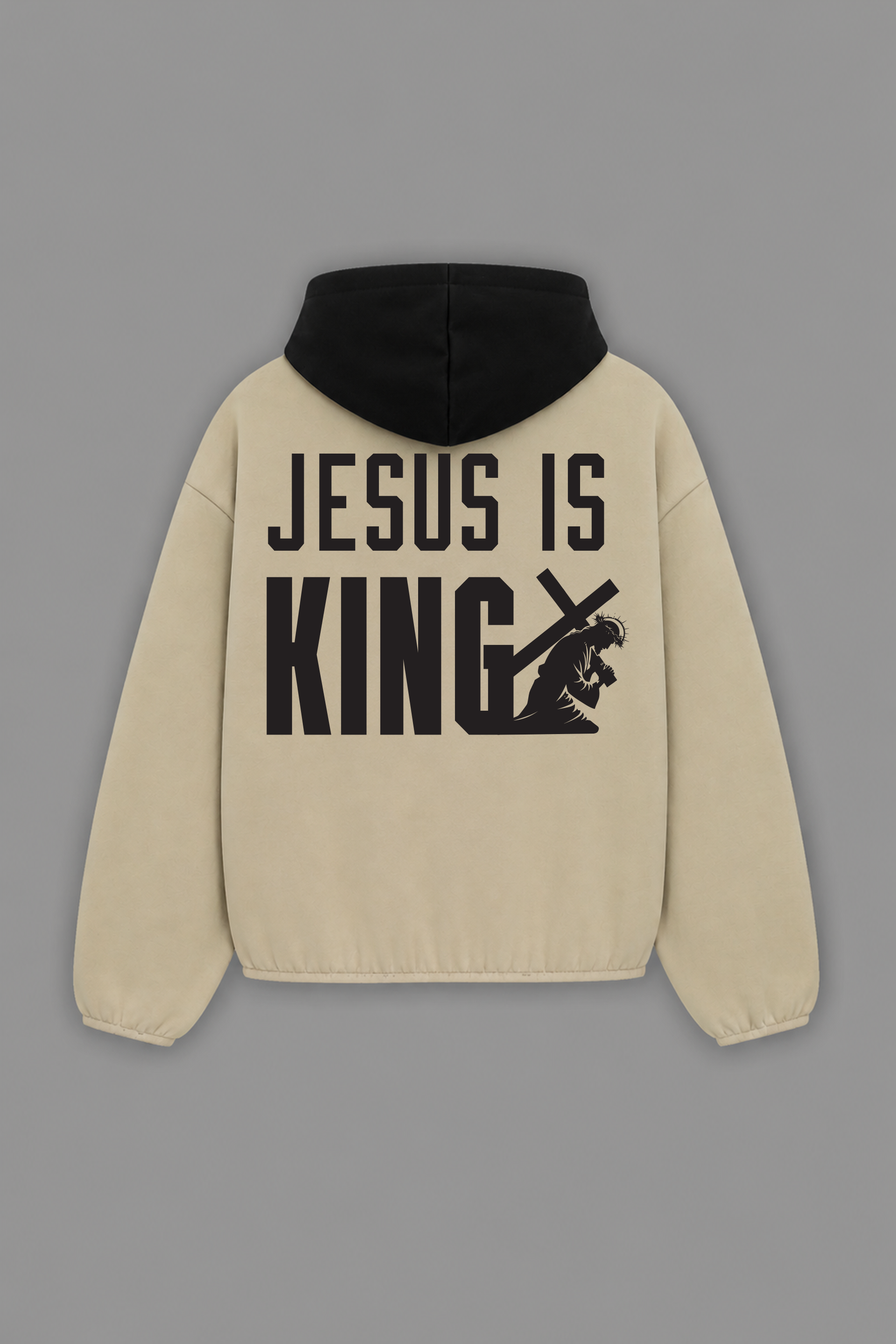 Jesus is King "Premium" Sweatshirt in Two Tone Cream
