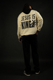Jesus is King "Premium" Sweatshirt in Two Tone Cream