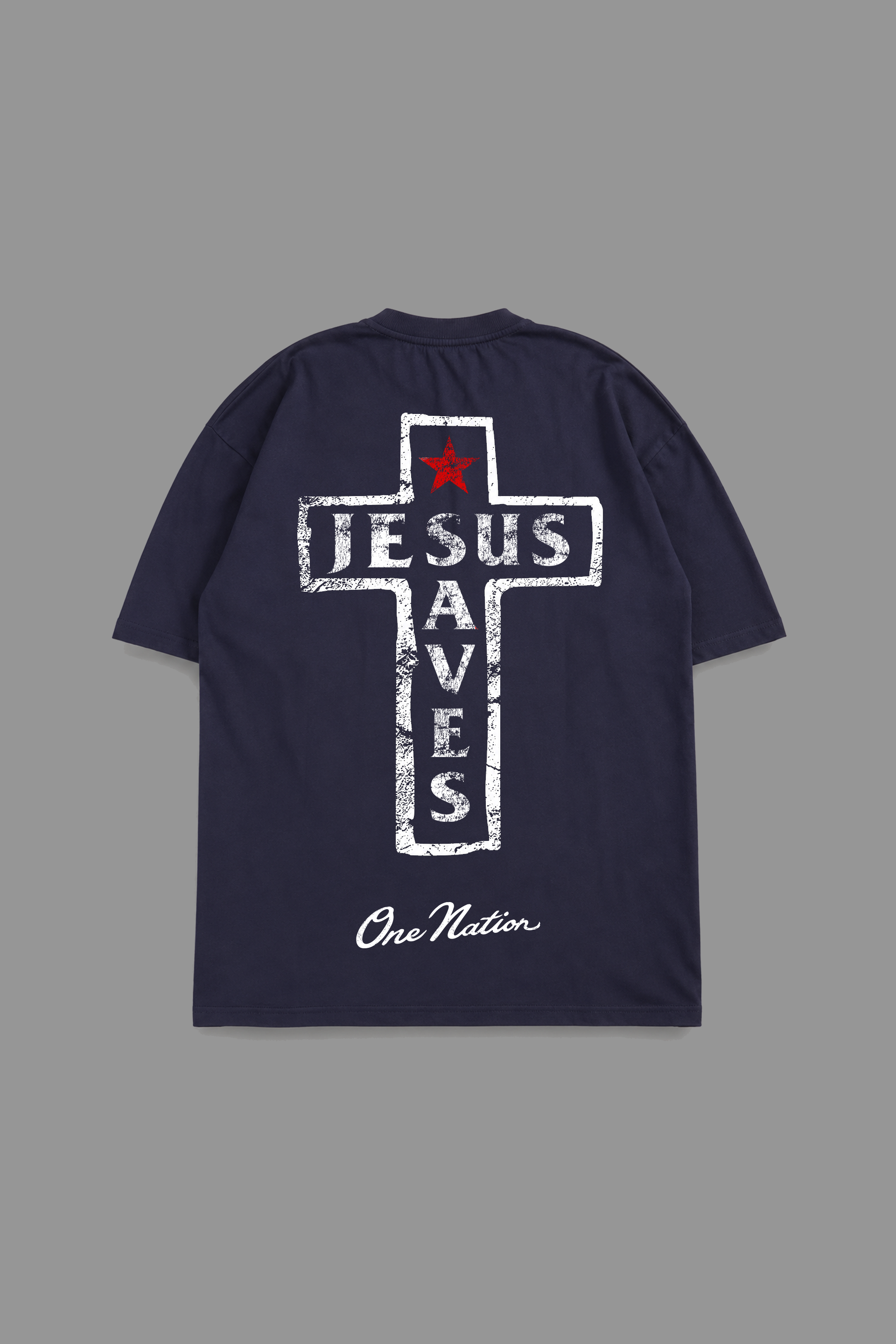 Jesus Saves "Premium" Tee in Navy