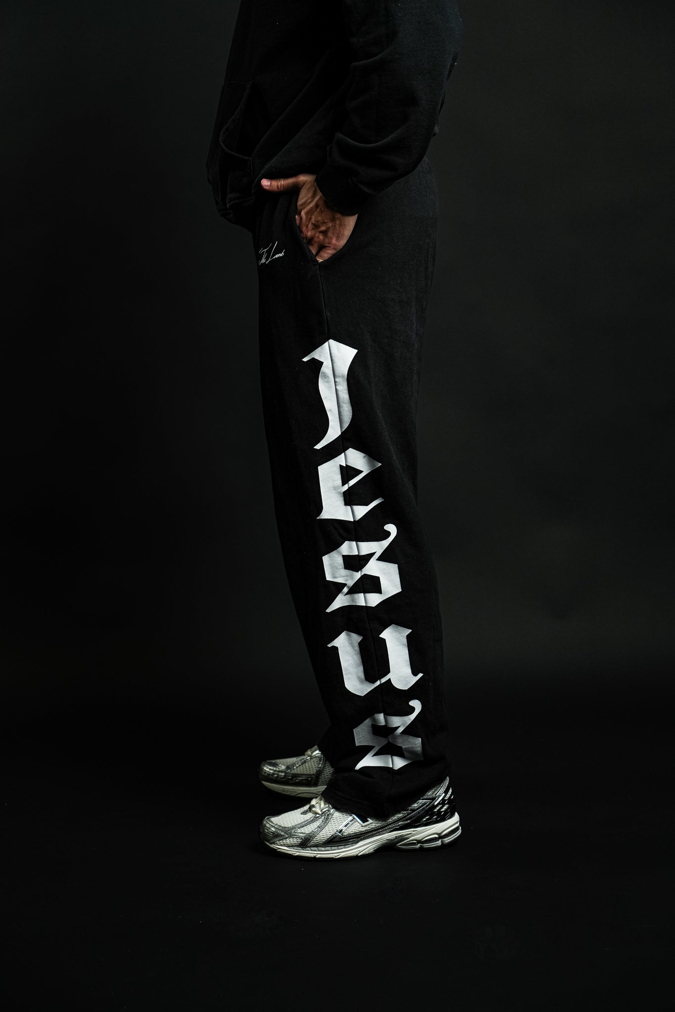 Jesus Saves "Faded" Sweats in Black