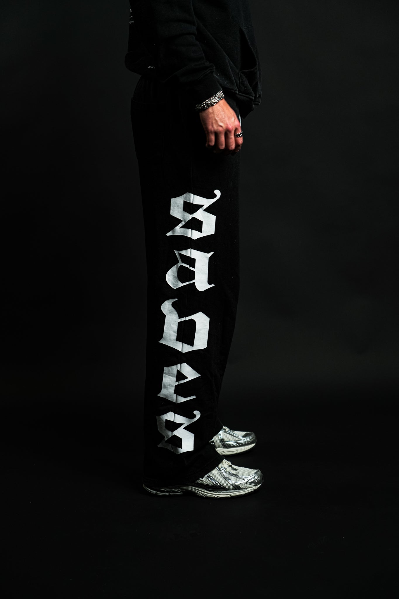 Jesus Saves "Faded" Sweats in Black