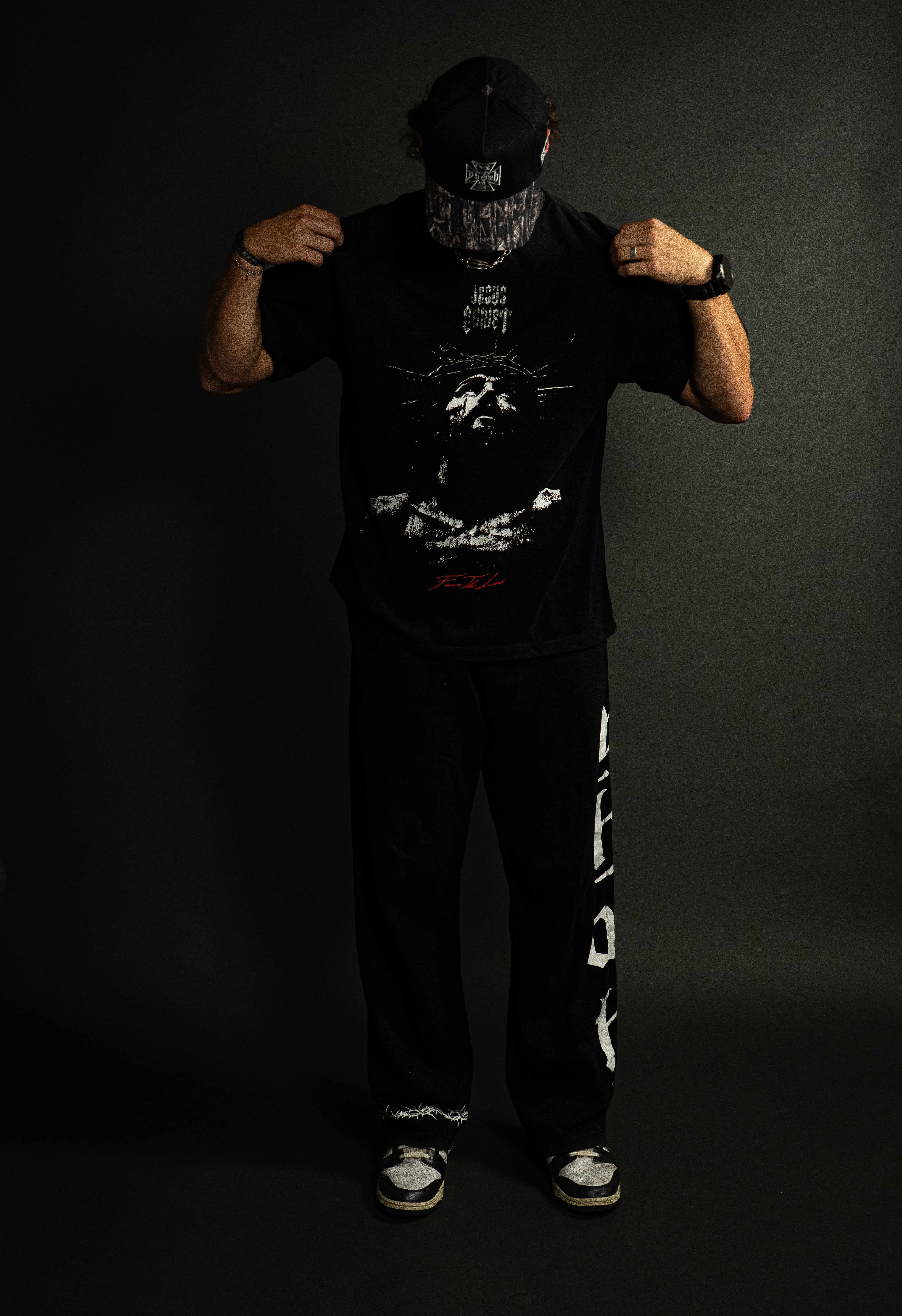Jesus x Olympia "Faded" Tee in Black