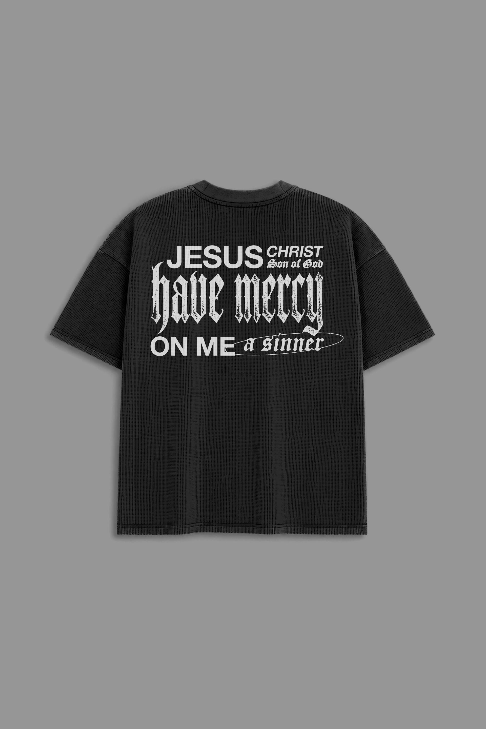 Jesus Prayer “Waffle” Tee in Vintage Black