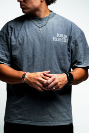 Jesus Run Club "Faded" Tee in Grey