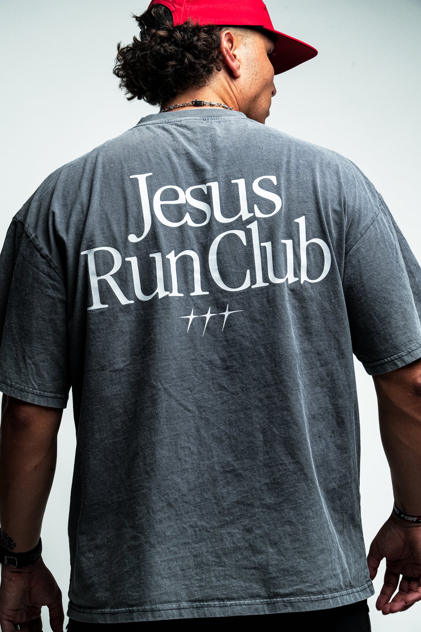 Jesus Run Club "Faded" Tee in Grey