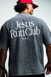 Jesus Run Club "Faded" Tee in Grey