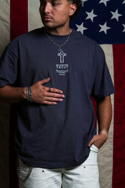 Jesus Saves "Premium" Tee in Navy