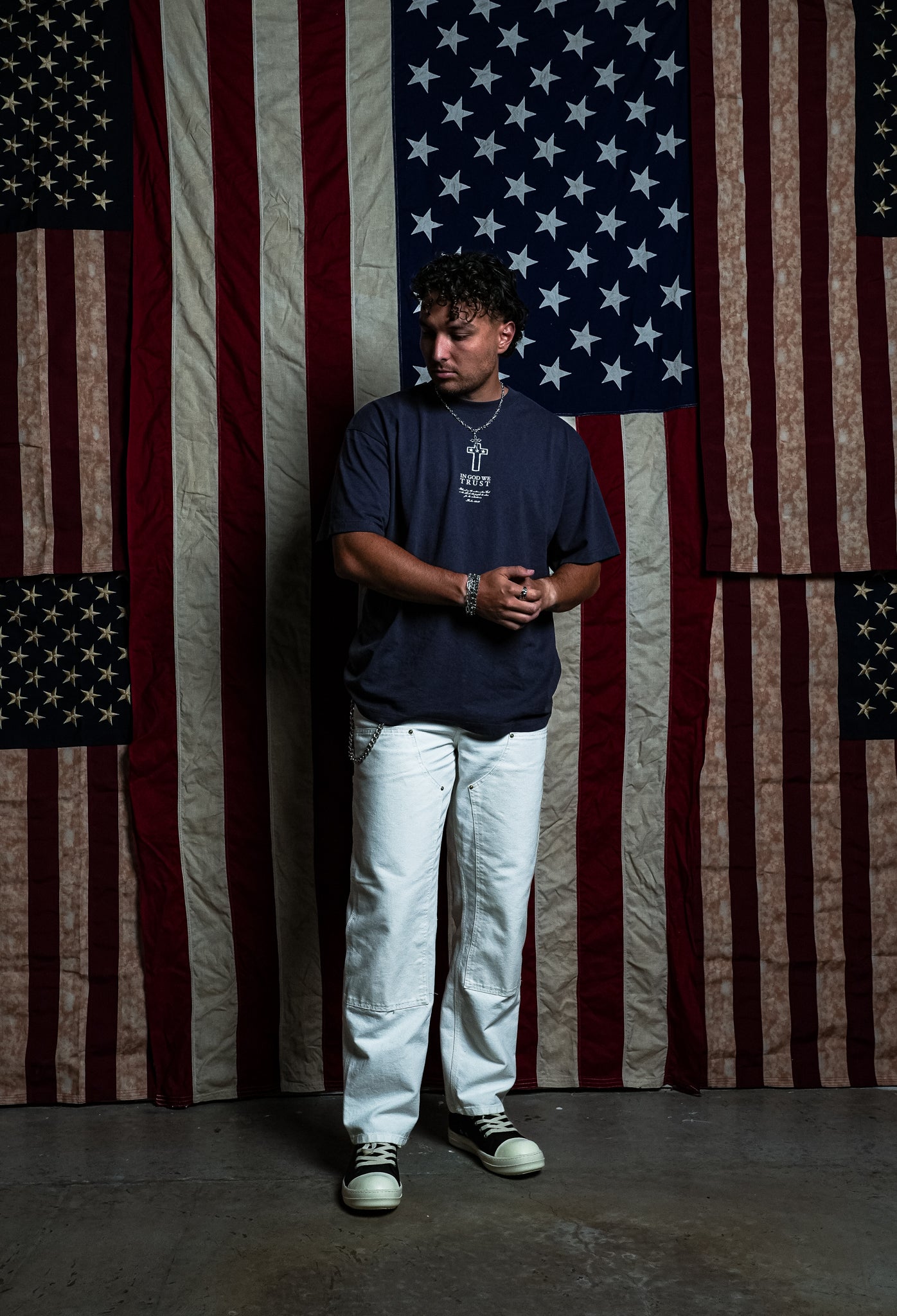 Jesus Saves "Premium" Tee in Navy