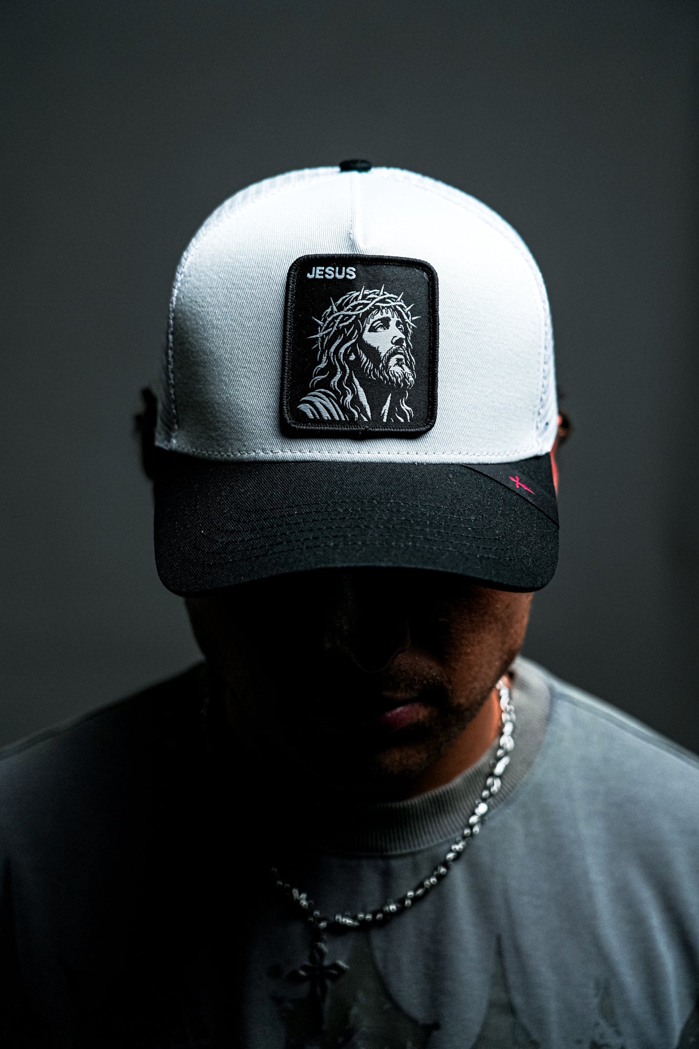 Jesus Patch Hat in White/Black