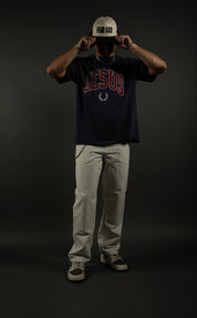 Jesus Varsity "PREMIUM" Tee in Midnight Blue