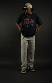 Jesus Varsity "PREMIUM" Tee in Midnight Blue