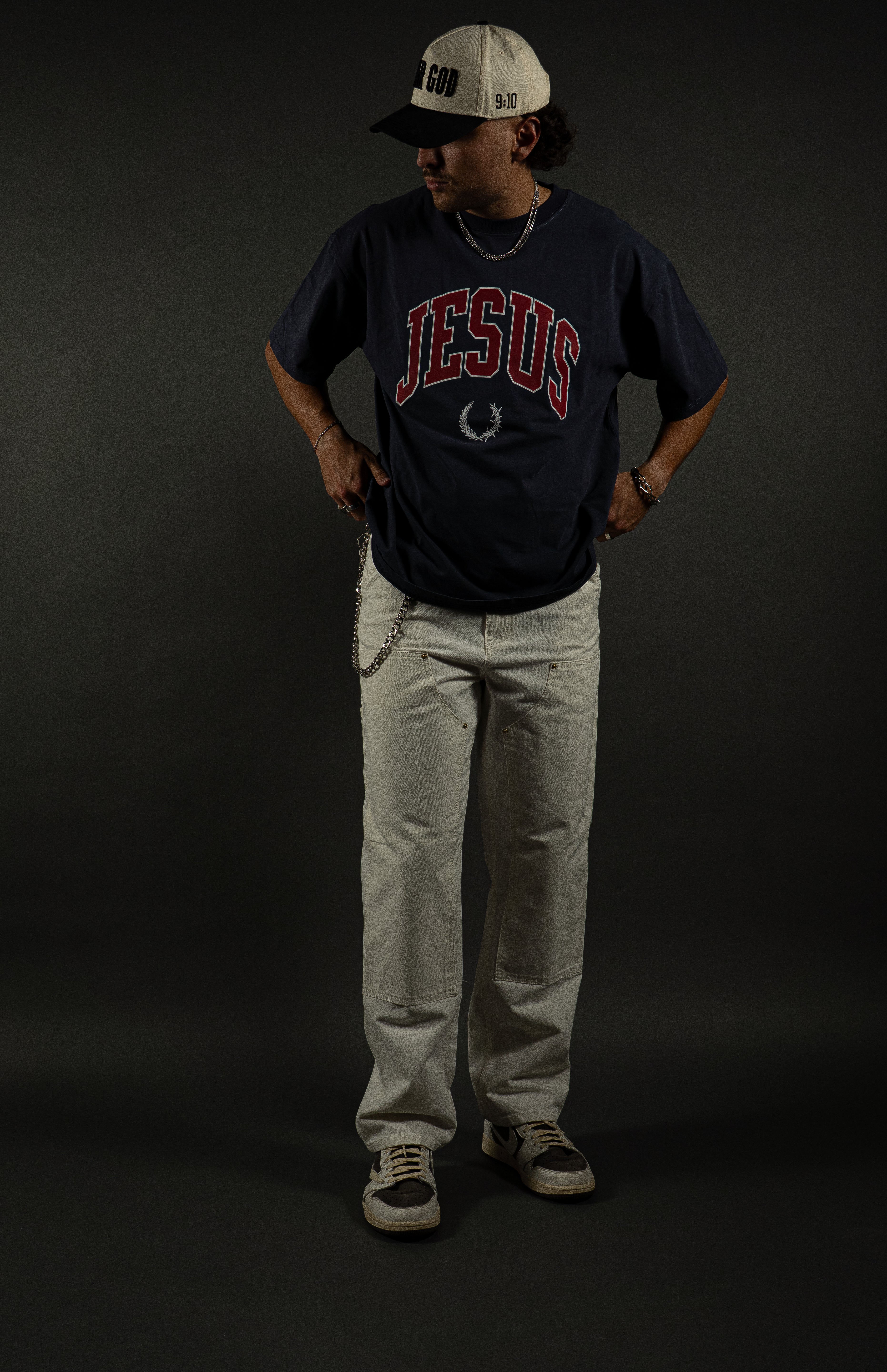 Jesus Varsity "PREMIUM" Tee in Midnight Blue