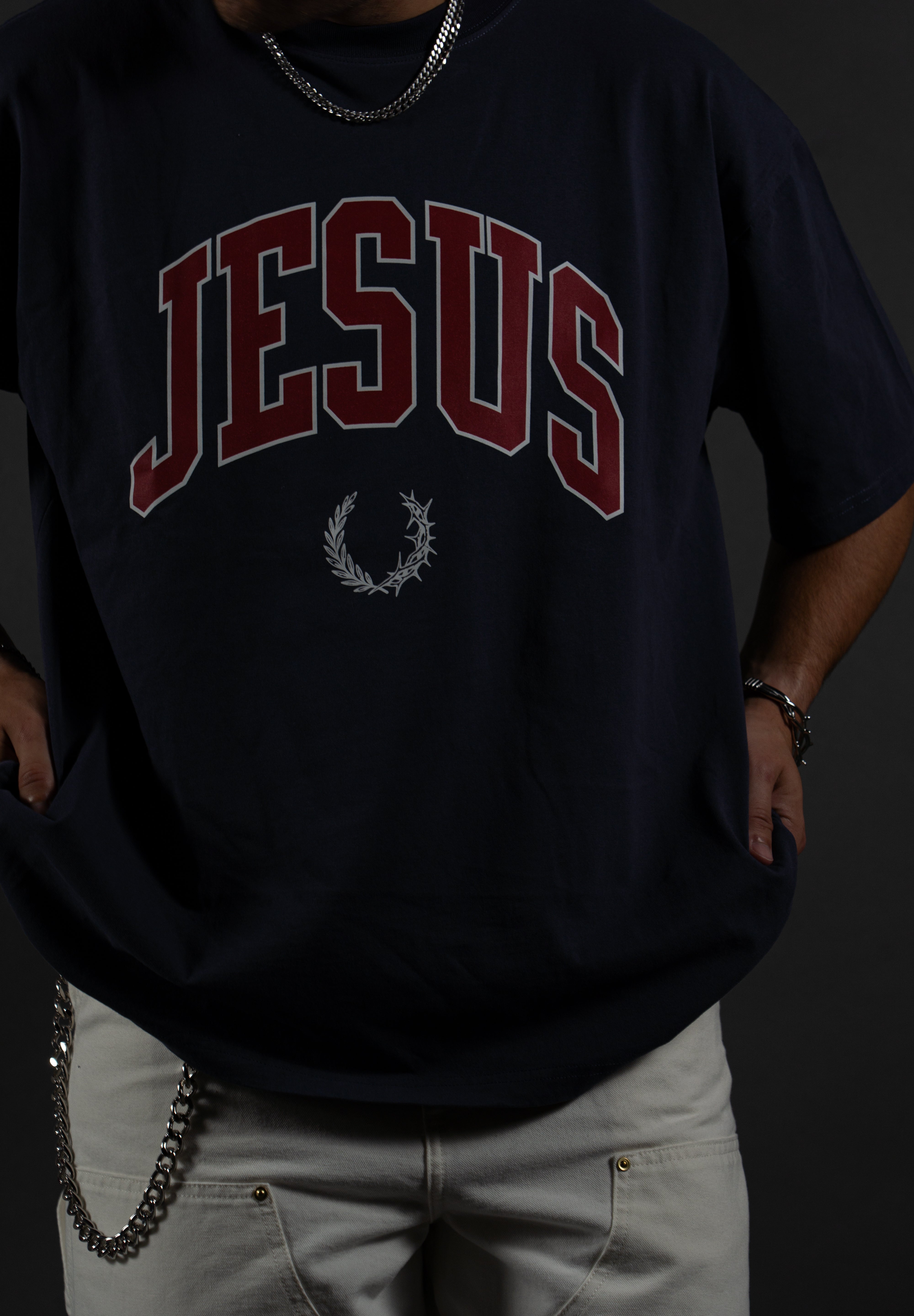 Jesus Varsity "PREMIUM" Tee in Midnight Blue