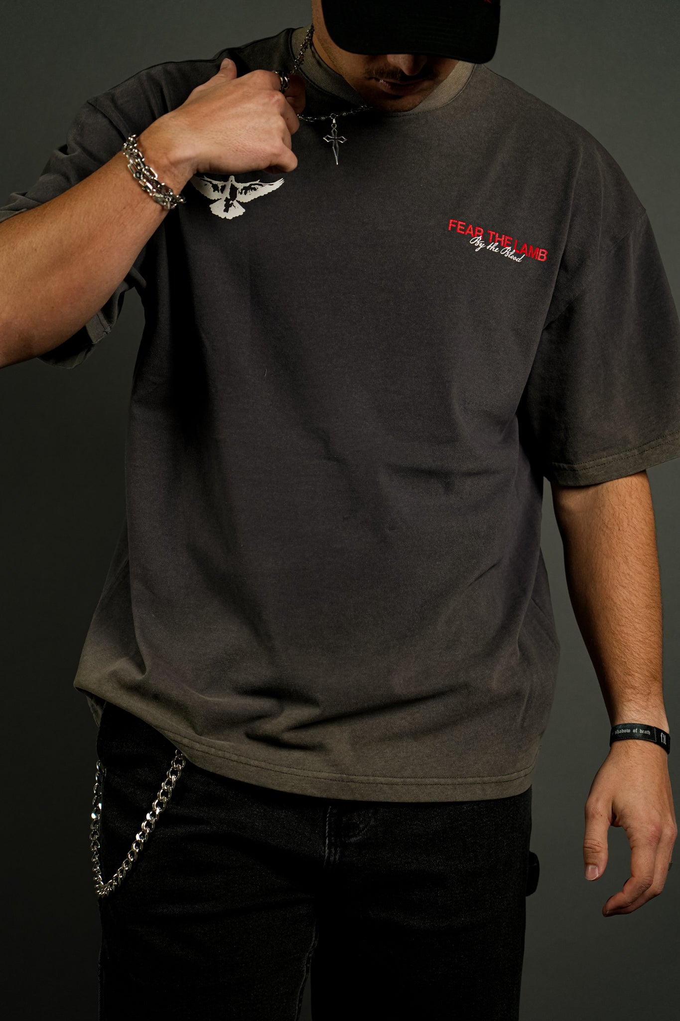 Jesus "Faded" Tee in Gray