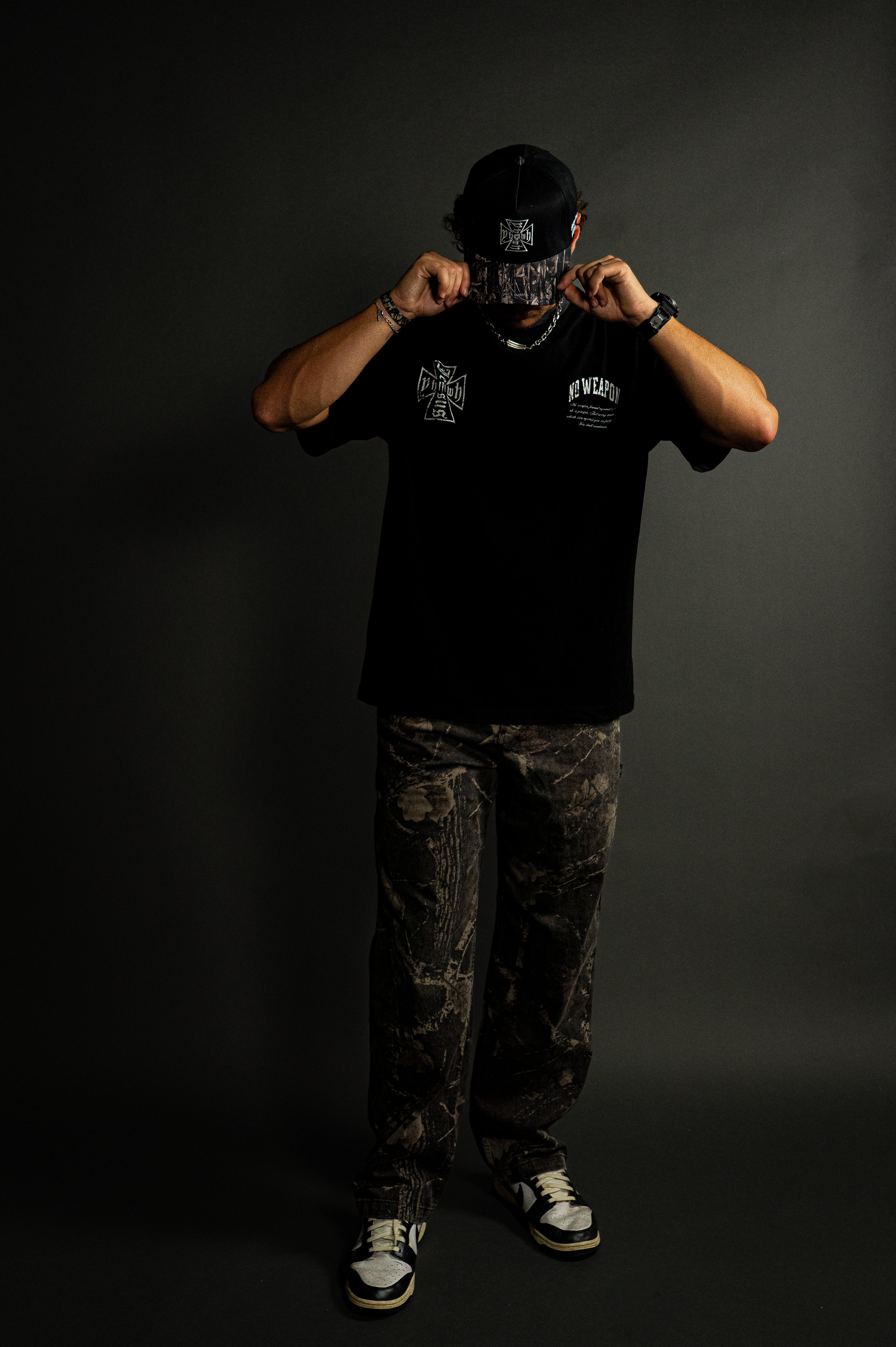 No Weapon x Olympia "Faded" Tee in Black