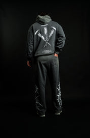 Pierced "Faded" Hoodie in Gray