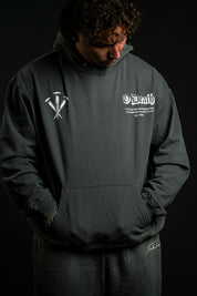 Pierced "Faded" Hoodie in Gray