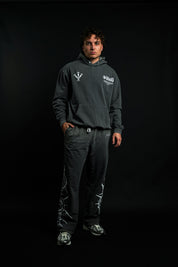 Pierced "Faded" Hoodie in Gray